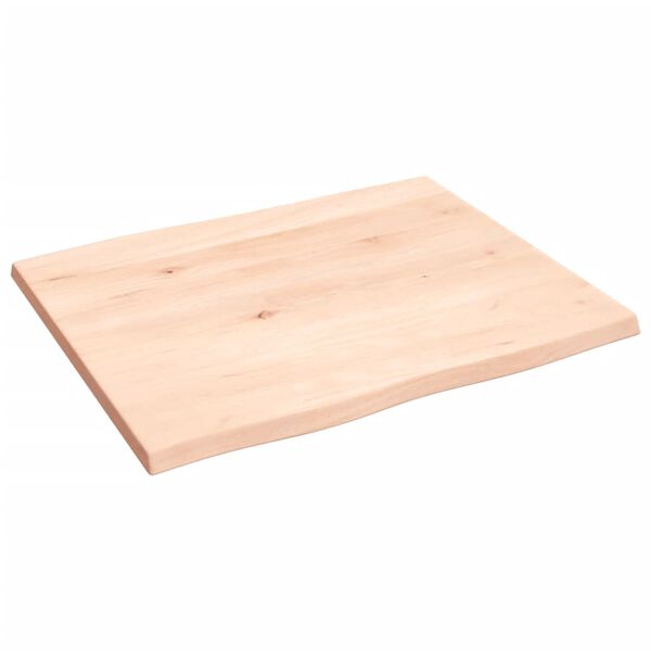 vidaXL bordplade 60x50x2 cm naturlig kant ubehandlet massivt egetr&aelig;