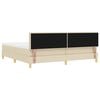 vidaXL LED Box Spring Bed med madras med LED Creme 200 x 200 cm Stof