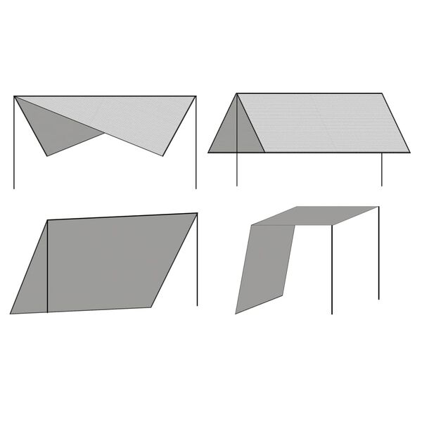 vidaXL solsejl/tarp med st&aelig;nger HDPE firkantet 4 x 4 m hvid