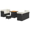 vidaXL Havesofa S&aelig;t 8 stk. Sort polyrattan