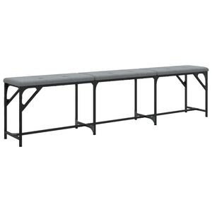 vidaXL spisebordsb&aelig;nk 186x32x45 cm st&aring;l og stof lysegr&aring;