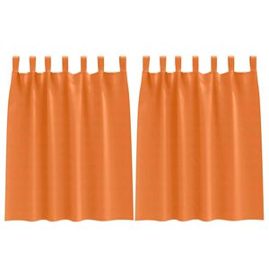 vidaXL M&oslash;rkl&aelig;gningsgardiner med ringe 2 pcs Lys Orange 140 x 140 cm