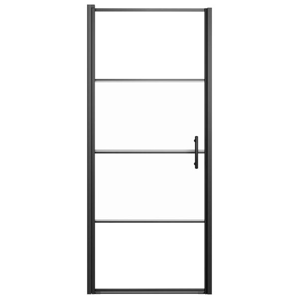 vidaXL brusedør 91x195 cm halvmatteret hærdet glas sort