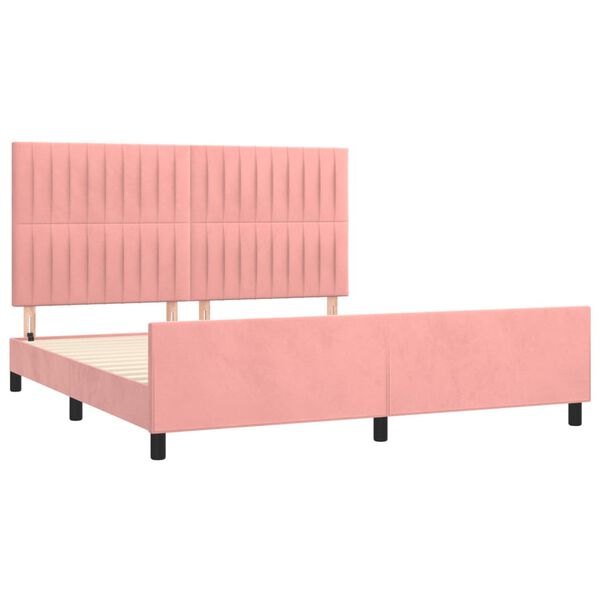 vidaXL sengeramme med sengegavl 180x200 cm fl&oslash;jl pink