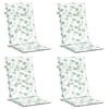 vidaXL stolehynder med høj ryg 4 stk. stof bladmønster