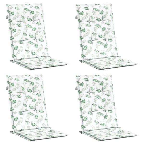 vidaXL stolehynder med høj ryg 4 stk. stof bladmønster