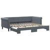 vidaXL daybed med udtr&aelig;k 90x200 cm velour m&oslash;rkegr&aring;