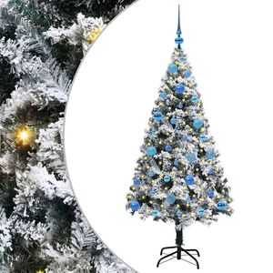 vidaXL Kunstigt juletr&aelig; med stativ Hvid 150 cm PVC og St&aring;l og Plastik