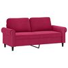 vidaXL 2-personers sofa med pyntepuder 140 cm velour vinrød