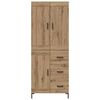 vidaXL Highboard med skuffe 2 pcs Artisan Egetr&aelig; Konstrueret tr&aelig;