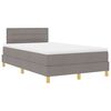 vidaXL LED Box Spring Bed med hovedg&aelig;rde Gr&aring;brun 120 x 200 cm Stof