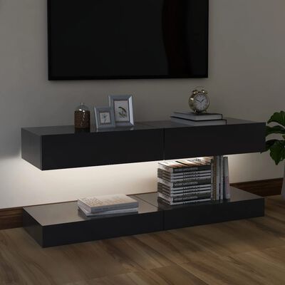 vidaXL tv-borde med LED-lys 2 stk. 60x35 cm grå