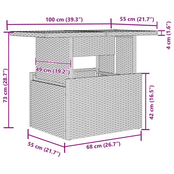 vidaXL Havesofa S&aelig;t med opbevaring 11 pcs Sort Poly rattan