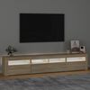 vidaXL tv-skab med LED-lys 210x35x40 cm Sonoma-eg