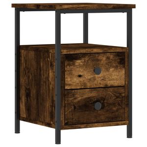 vidaXL sengebord 34x35,5x50 cm konstrueret tr&aelig; r&oslash;get egetr&aelig;sfarve