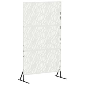 vidaXL Privatlivssk&aelig;rm 100 x 50 x 180 cm St&aring;l Hvid