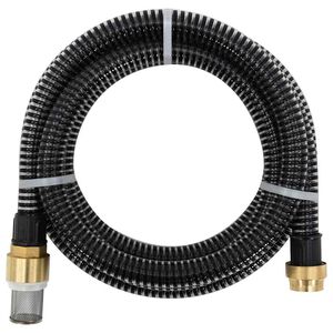 vidaXL sugeslange med messingkoblinger 1,1" 3 m PVC sort