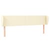 vidaXL sengegavl med kanter 163x23x78/88 cm kunstl&aelig;der cremefarvet