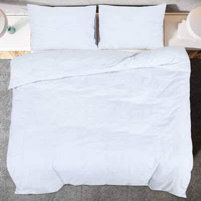 vidaXL sengetøj 260x220 cm bomuld hvid