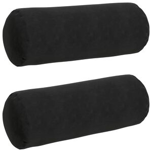 vidaXL Bolsterpuder 2 pcs Sort &Oslash; 25 x 70 cm Velourstof