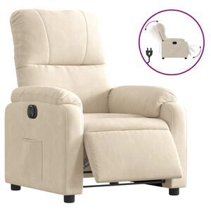 vidaXL eldrevet l&aelig;nestol mikrofiberstof beige