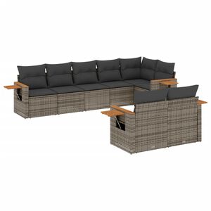 vidaXL sofas&aelig;t til haven 8 dele med hynder polyrattan gr&aring;