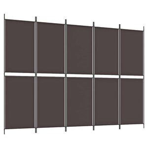 vidaXL 5-panels rumdeler 250x180 cm stof brun