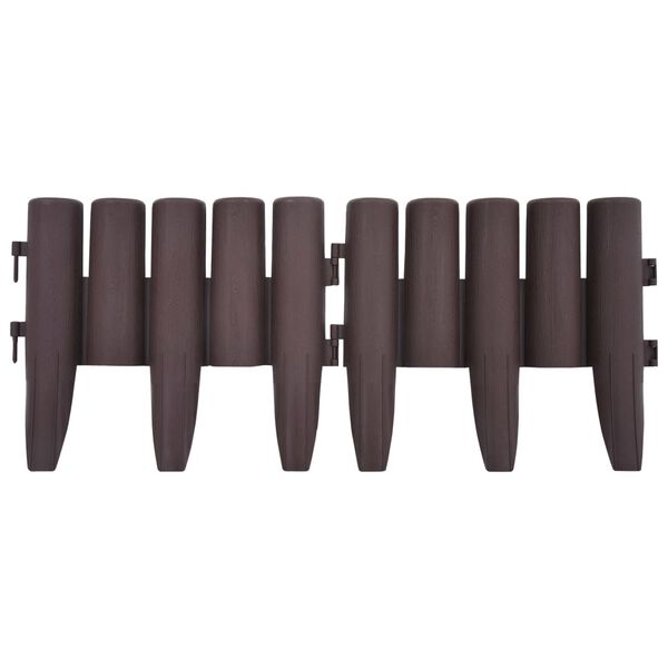 vidaXL pl&aelig;nekanter 36 stk. 10 m PP brun