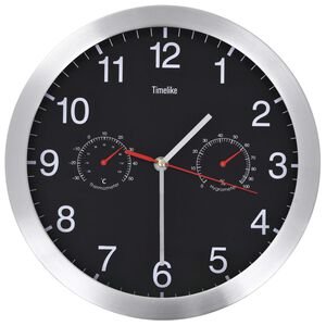 vidaXL v&aelig;gur med kvarts-urv&aelig;rk hygrometer og termometer 30 cm sort