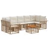 vidaXL Udend&oslash;rs sofagruppe 8 stk. Naturlig og Creme Hvid polyrattan