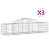 vidaXL buede gabionkurve 3 stk. 200x50x40/60 cm galvaniseret jern
