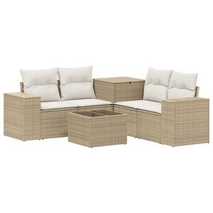 vidaXL Sofa S&aelig;t 6 stk. Beige og cremehvid 55 x 55 x 37 cm