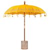 vidaXL Balinesisk parasol med base Gul 215 x 215 x 260 cm