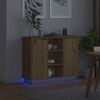vidaXL LED Sideboard Artisan Egetr&aelig; 90 x 32 x 75 cm Konstrueret tr&aelig;