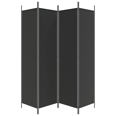 vidaXL 4-panels rumdeler 200x200 cm stof sort