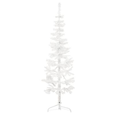 vidaXL kunstigt halvt juletræ med juletræsfod 180 cm smalt hvid
