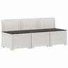 vidaXL 3-personers havensofa med puder i rattanlook PP Hvid