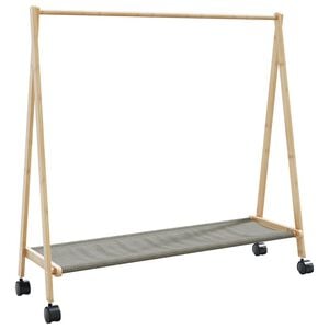 vidaXL t&oslash;jstativ med hylder og hjul 106x34x106,5 cm bambus