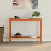vidaXL Konsolbord med hylde VoksBrun 110 x 40 x 80 cm Massivt fyrretr&aelig;