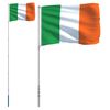 vidaXL Irland flag og flagstang 5,5 m aluminium