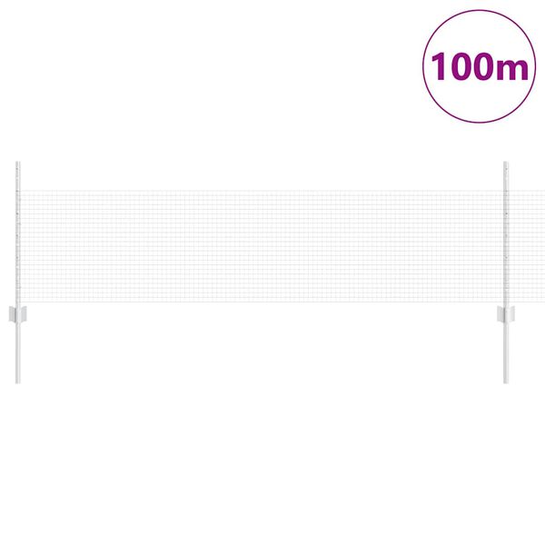 vidaXL Hegn med post Sølv 0,5 x 100 m Stål