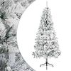 vidaXL Kunstigt juletr&aelig; 240 cm PVC og St&aring;l Gr&oslash;n og Hvid