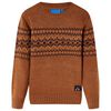 Sweater til b&oslash;rn str. 104 strikket cognacfarvet