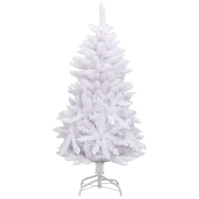 vidaXL kunstigt juletræ med juletræsfod 150 cm hængslet hvid
