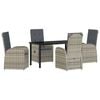 vidaXL Have Spisebordss&aelig;t med pude 5 pcs Gr&aring; polyrattan