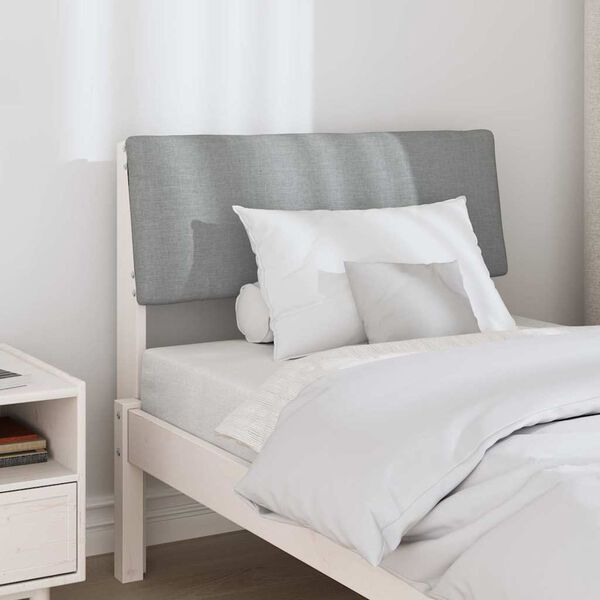 vidaXL Polstret sengegavl Lysegrå 80 cm Massiv fyrretræ