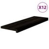 vidaXL trappem&aring;tter 12 stk. brunsort 80x25x2 cm massivt egetr&aelig;