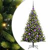 vidaXL Kunstig h&aelig;ngslet juletr&aelig; med 150 LED-lys Gr&oslash;n 120 cm PVC og PE