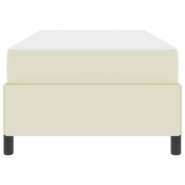 vidaXL Sengeramme med madras med madras Creme 100 x 200 cm Kunstl&aelig;der