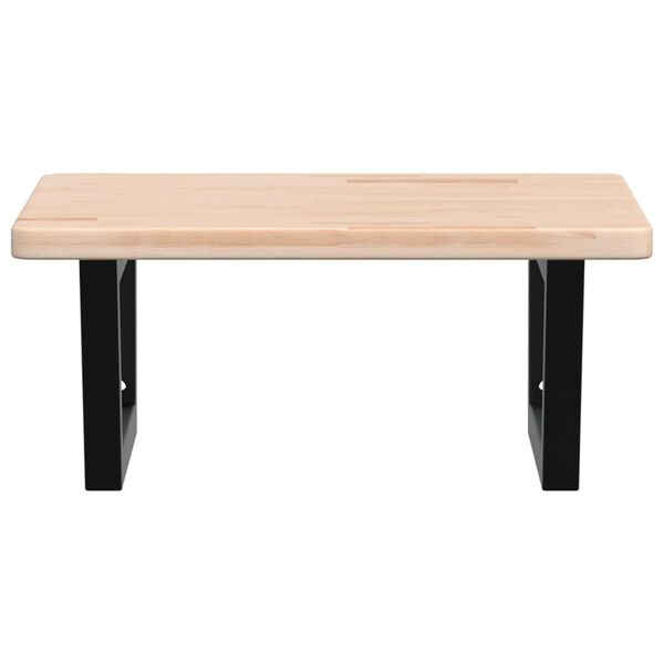 vidaXL badeværelseshylde stål og massivt egetræ